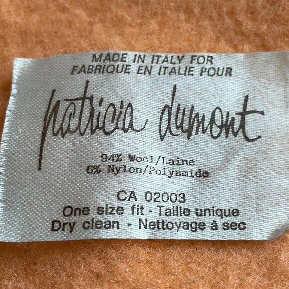 Patricia Dumont Classic Wool Blend Beret/Tam Hat Made in Italy Peach Sz OS - Picture 4 of 6